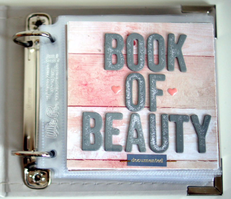 Book of Beauty Mini Scrapbook über kosmetische Pflegeprodukte