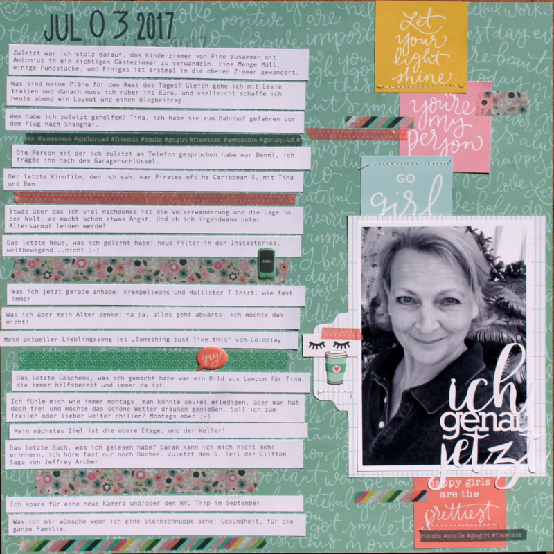 All about me Scrapbooking Layout Pebbles Girl Squad