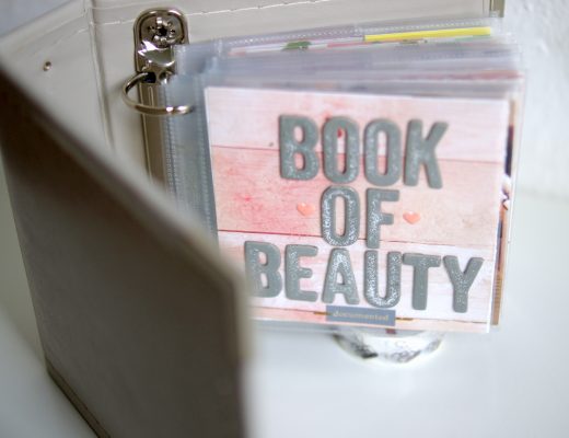 Book of Beauty Mini Scrapbook über kosmetische Pflegeprodukte