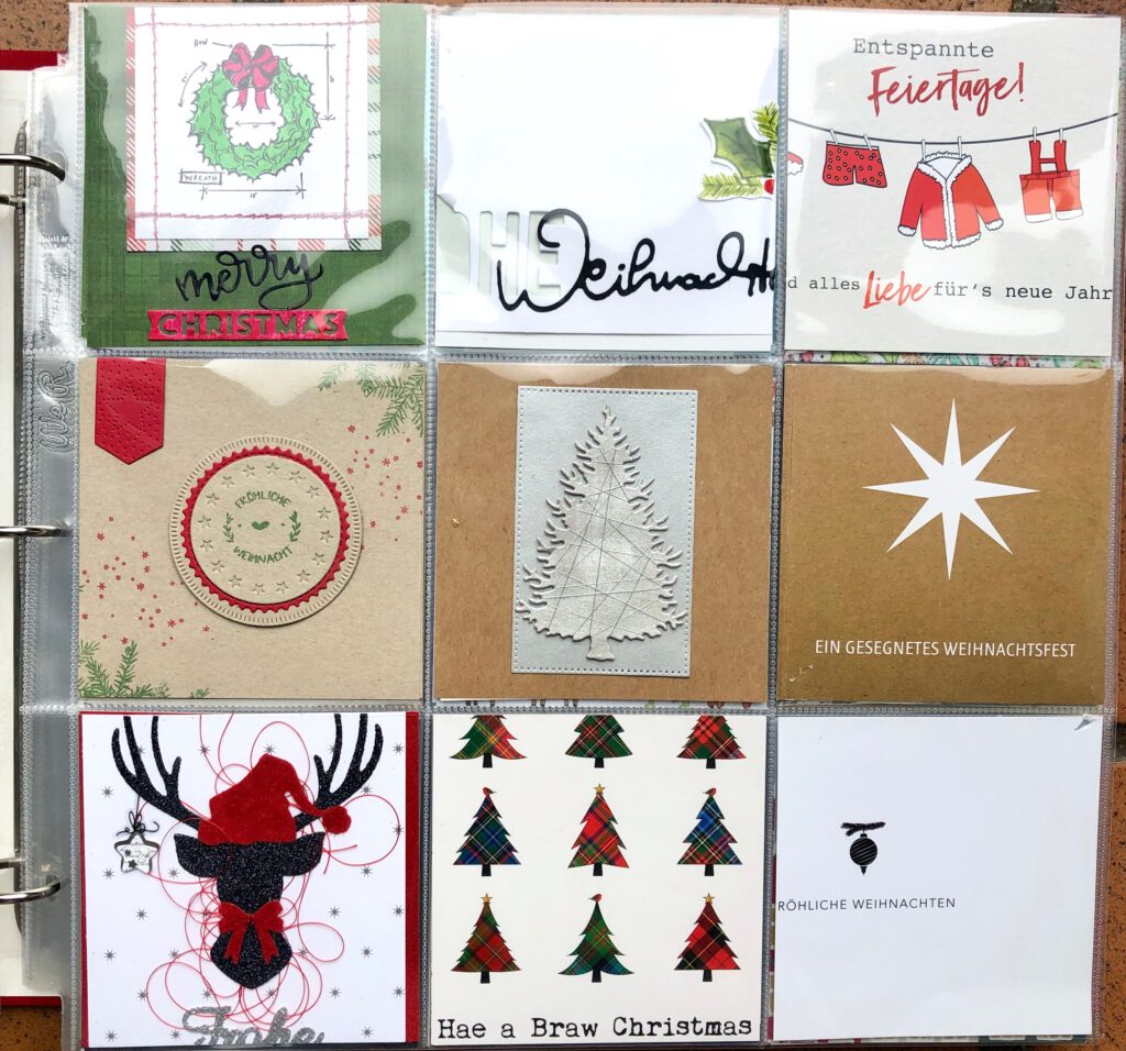 Weihnachtskarten aufbewahren im Album