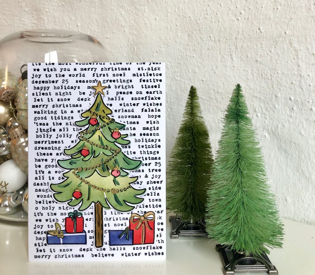 Weihnachtskarte Pinkfresh Studio Under The Christmas Tree