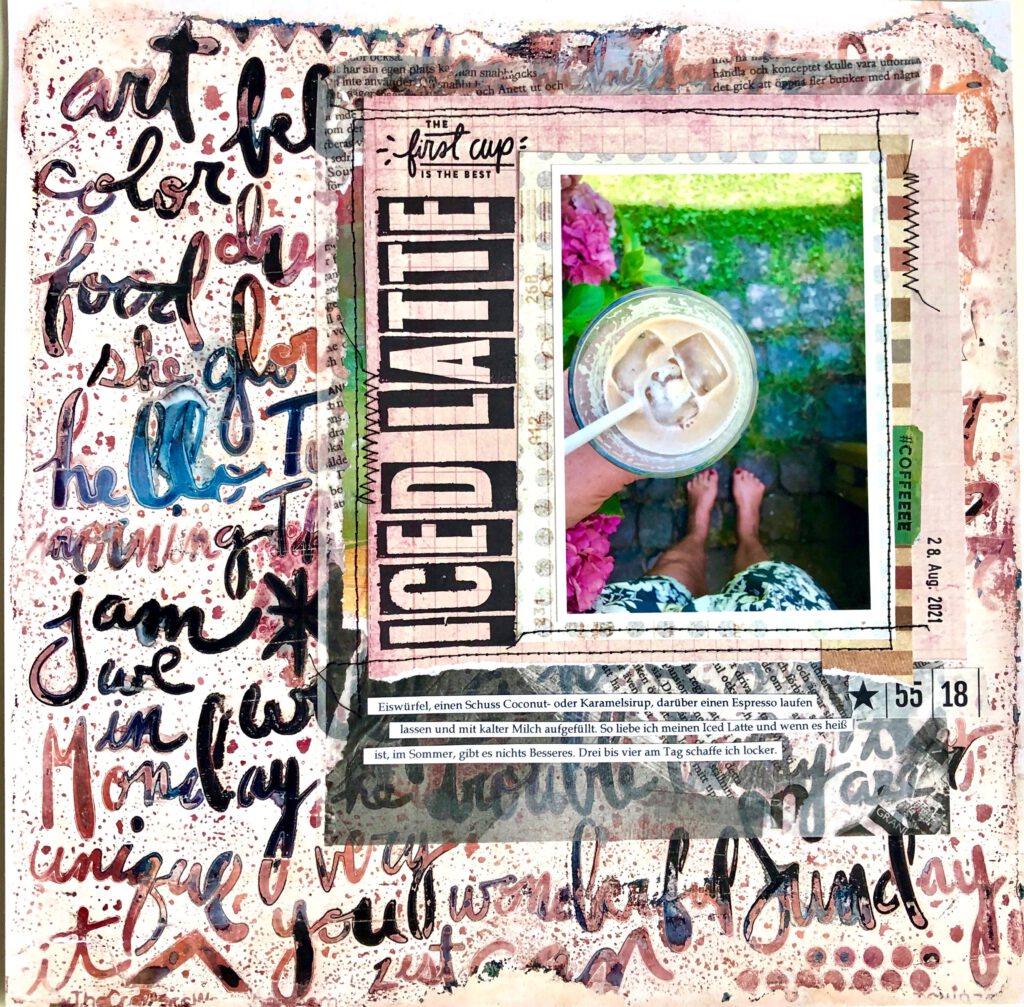 Mixed Media Scrapbooking Layout mit Alcohol Ink