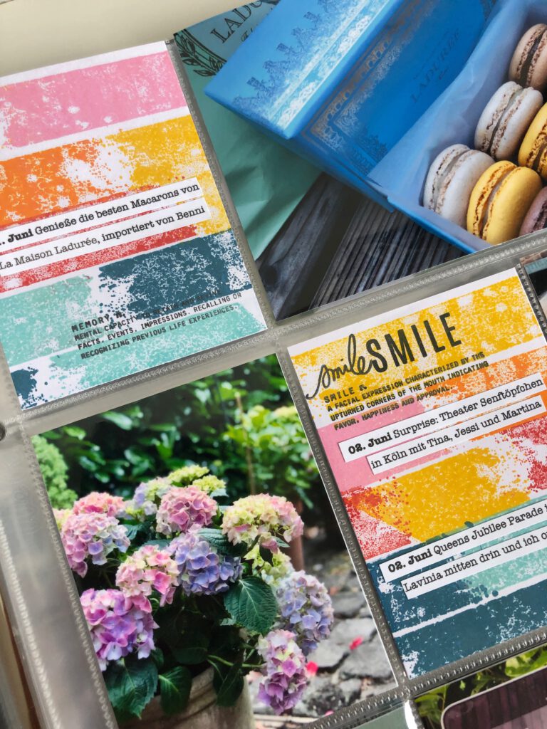 Project Life gestempelte Textkarte Farben