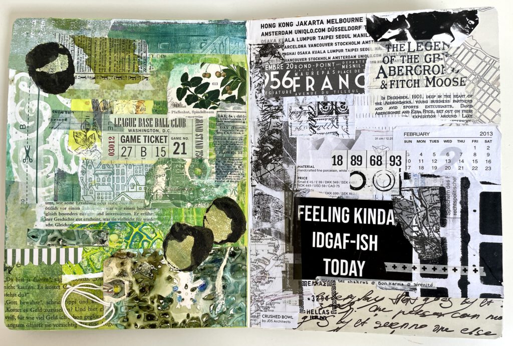 Collage Art Journal monochrom