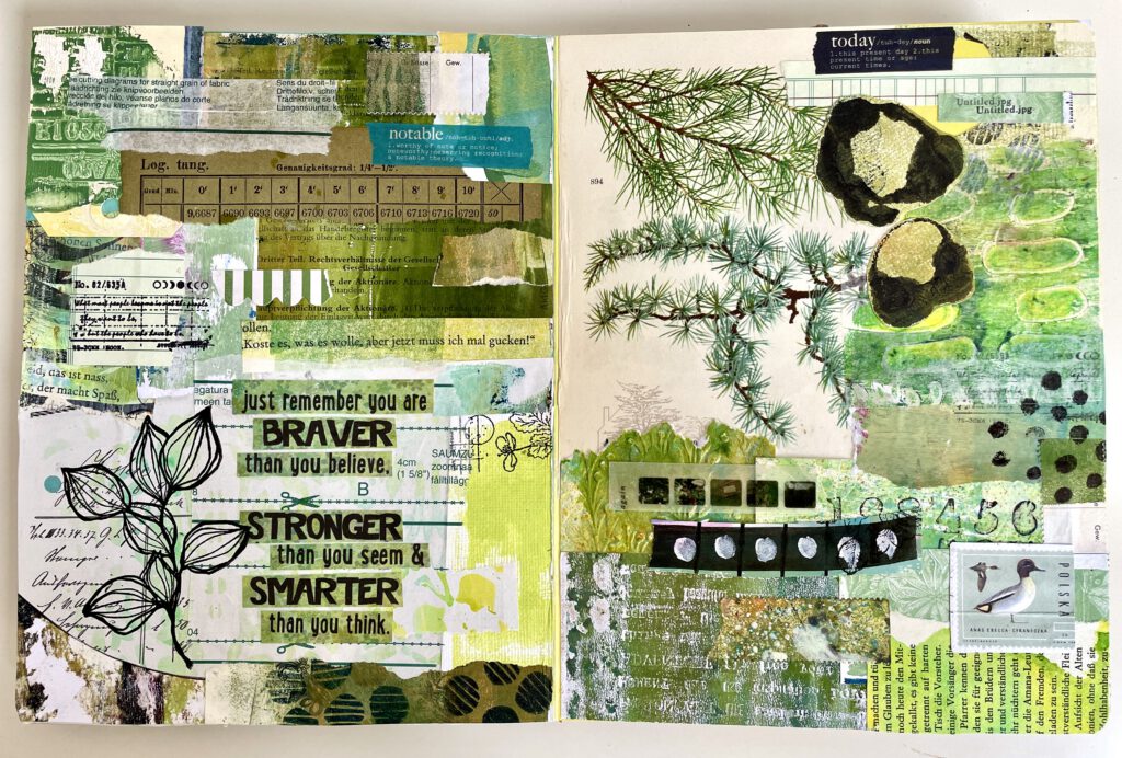 Collage Art Journal monochrom