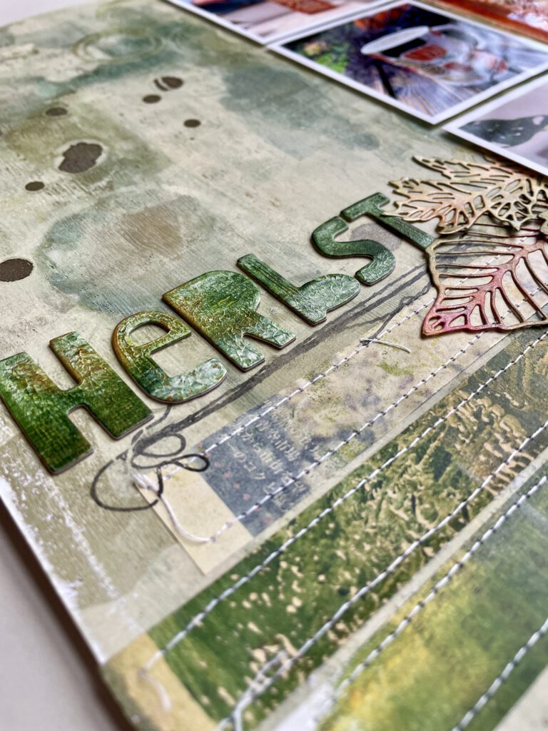 Scrapbooking Layout Alcohol Ink on Gel Press 
