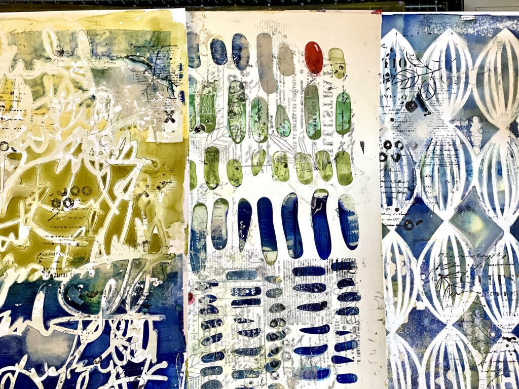 Mixed Media Gel Press mit Alkoholtinte