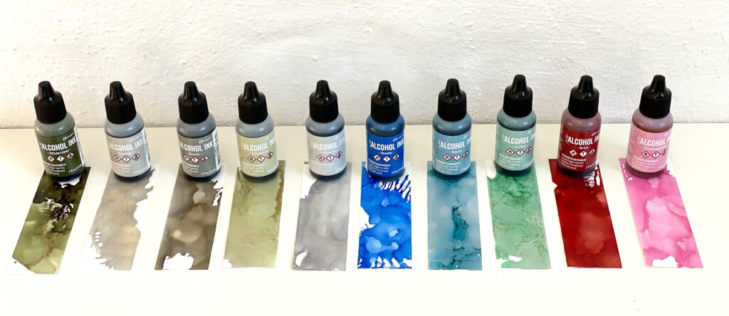 Alcohol Inks Farbmuster Alkoholtinte