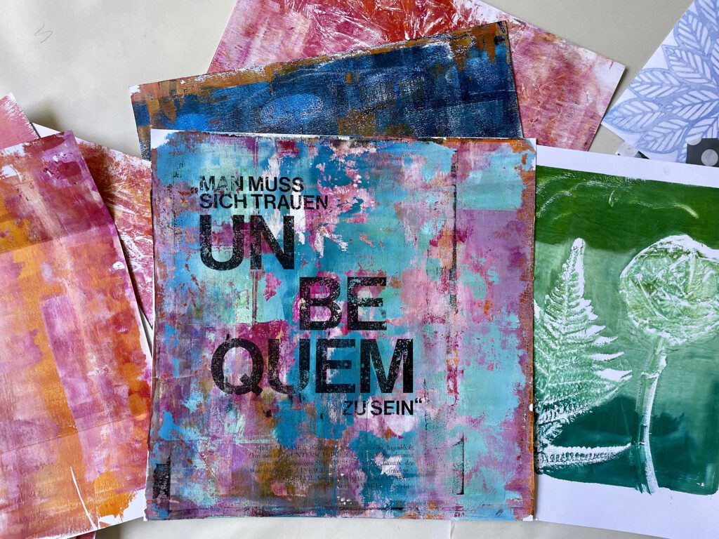 Mixed Media Gelli PLate Workshops 2025 Termine