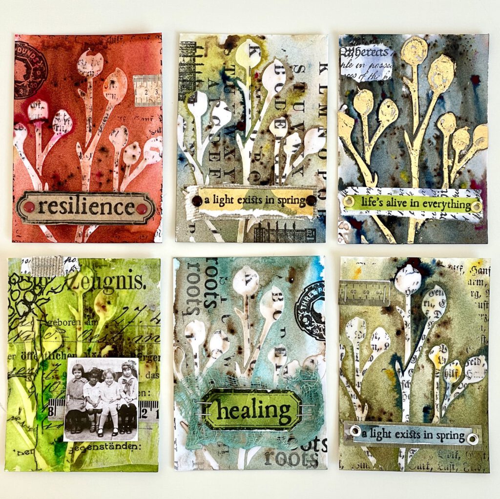 Artist Trading Cards Paper Artsy Alison Bomber Stempel