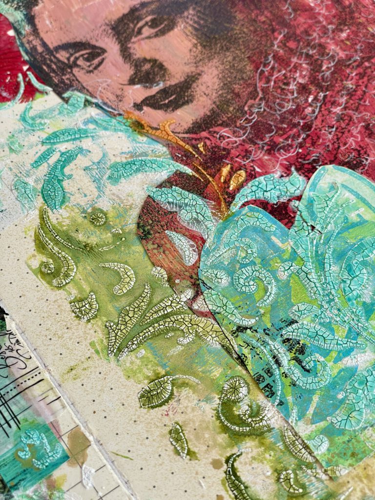 Art Journal mit Tim Holtz Distress Crackle Medium