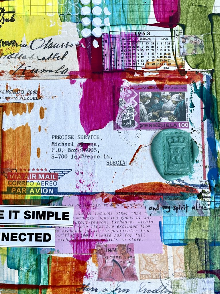 Art Journal mit Collage und Golden Acrylics