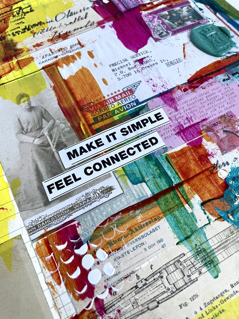 Art Journal mit Collage und Golden Acrylics