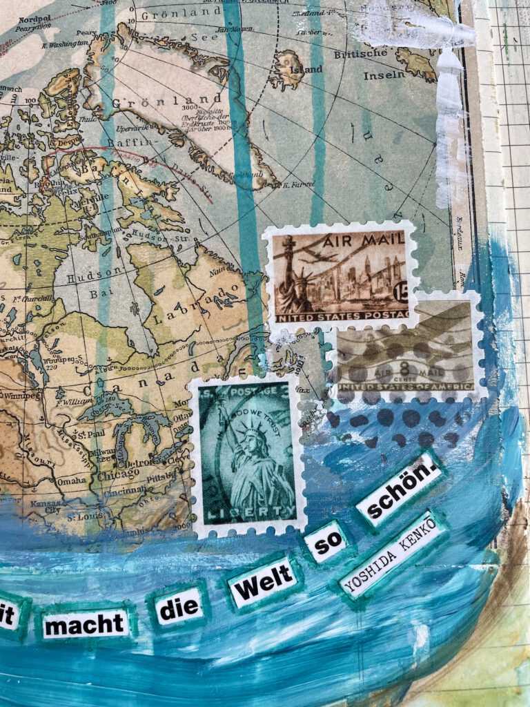 Art Journal mit Heidi Swapp Postage Stamps Washi Tape