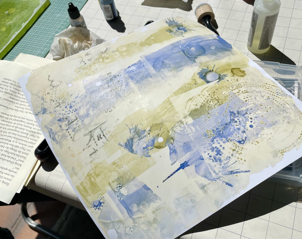 Workshop für Scrapbooking Layouts mit Alcohol Ink und Gelli Plate Mixed Media