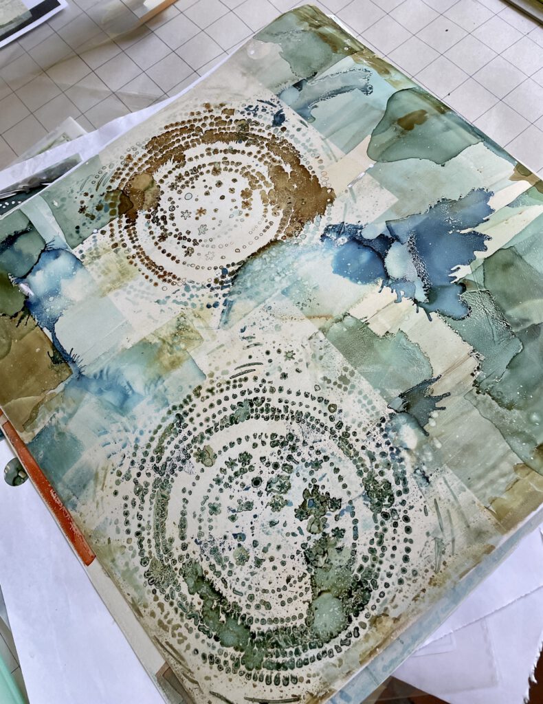 Workshop für Scrapbooking Layouts mit Alcohol Ink und Gelli Plate Mixed Media