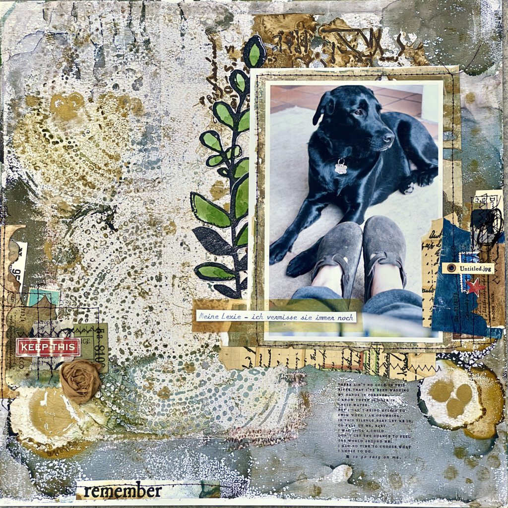 Scrapbooking Layouts mit Alcohol Ink Hintergrund Lexie