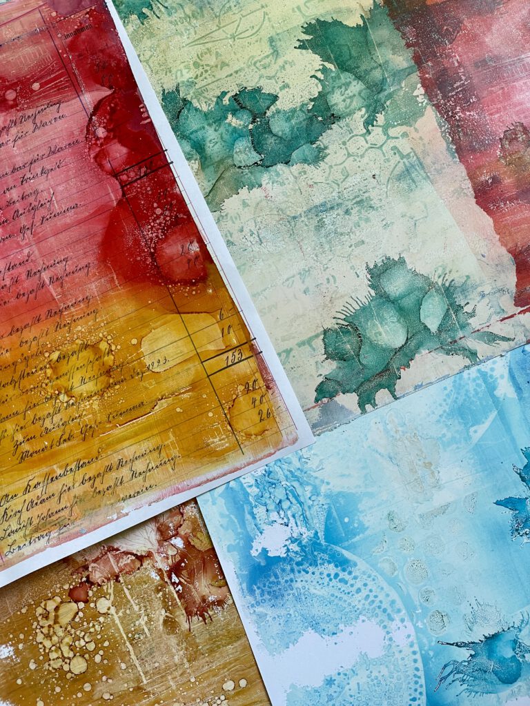 Workshop für Scrapbooking Layouts mit Alcohol Ink und Gelli Plate Mixed Media