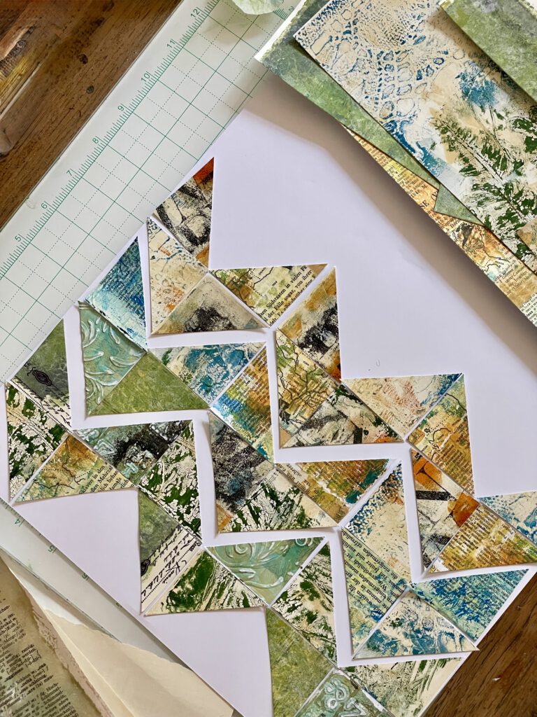 Gelli Plate Collage Scrapbooking Layout