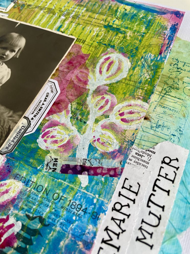 Mixed Media Gelpress Workshop Scrapbooking Collage