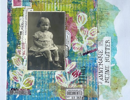 Scrapimpulse Gel Press Workshop Scrapbooking Layout Beispiel