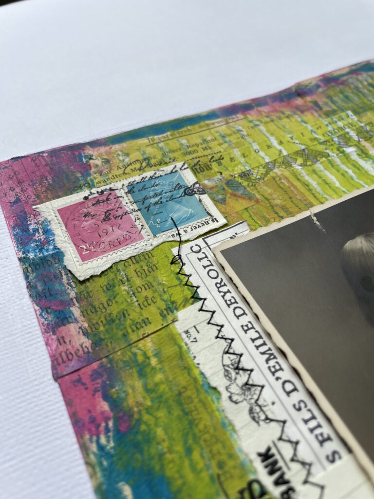 Gel Press Scrapbooking Layout Embellishment Briefmarken