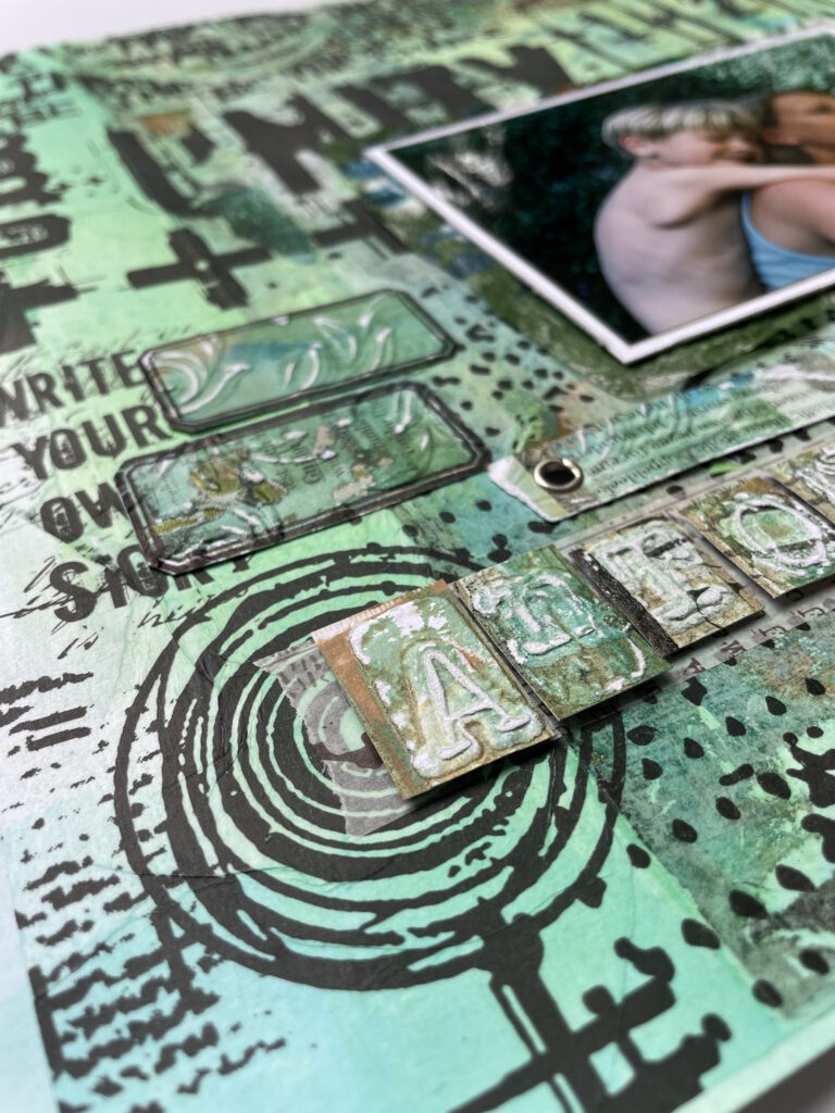Gel Press Scrapbooking Layout Detail