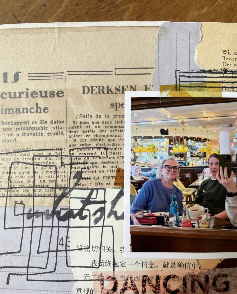 Scrapbooking Collage mit alten Papieren
