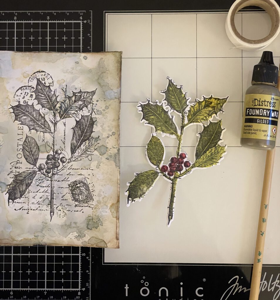 Weihnachtskarten Tim Holtz Stempelset Festive Collage 