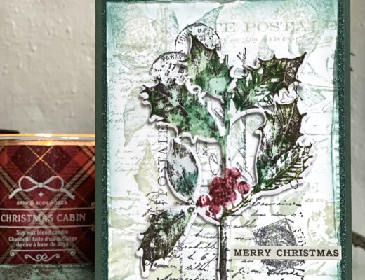 Aquarell Weihnachtskarten Tim Holtz Stempelset Festive Collage