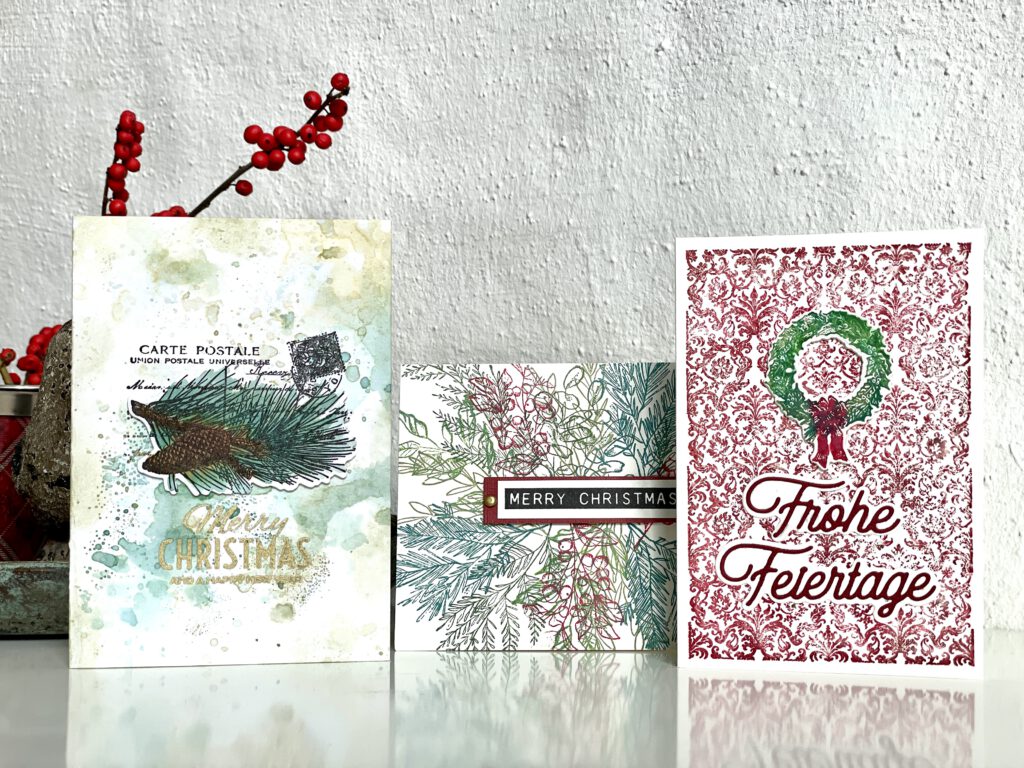 Weihnachtskarten 2025 gestempelt
