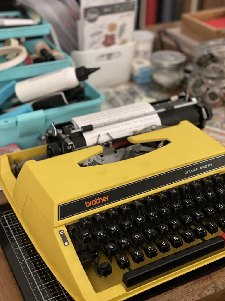 Textstreifen Scrapbooking Schreibmaschine