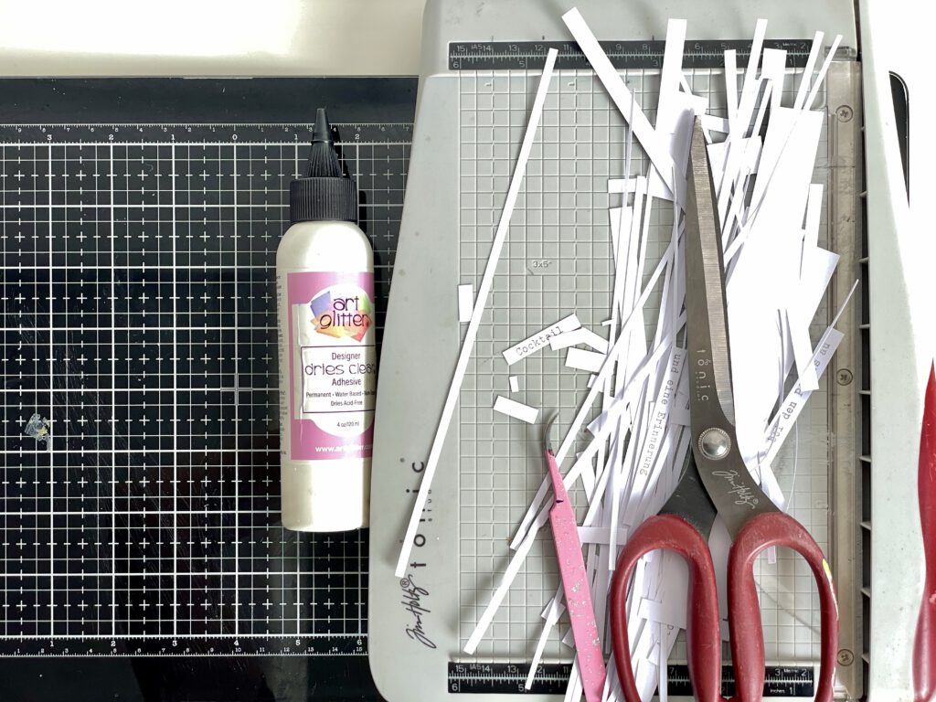 Textstreifen schneiden