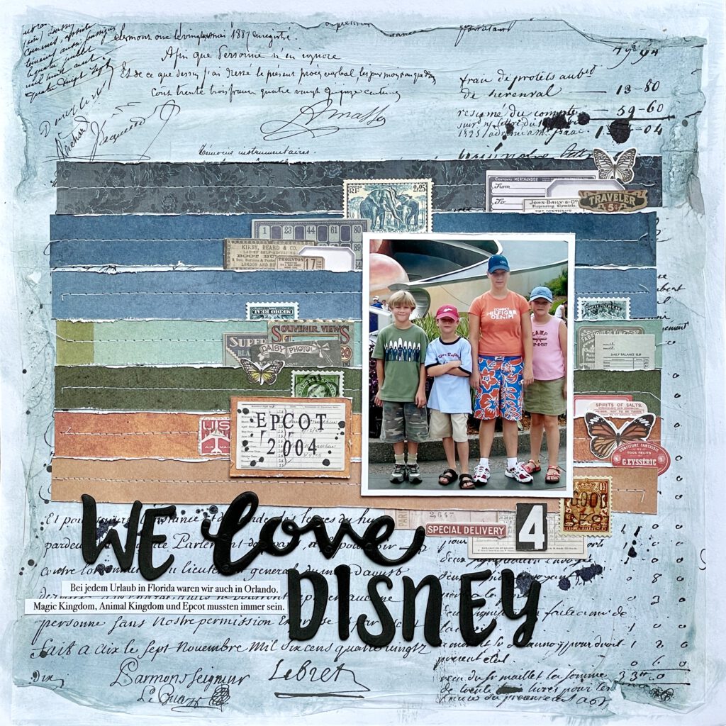 Briefmarken Scrapbooking Layout