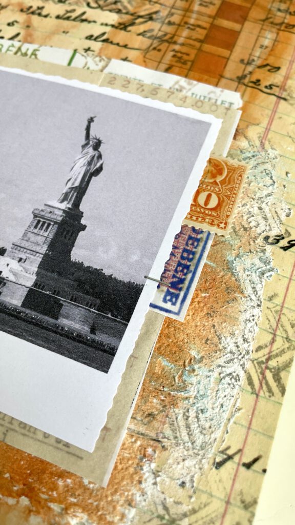 Briefmarken Art Journal Dina Wakley Vintage Ledger Journal