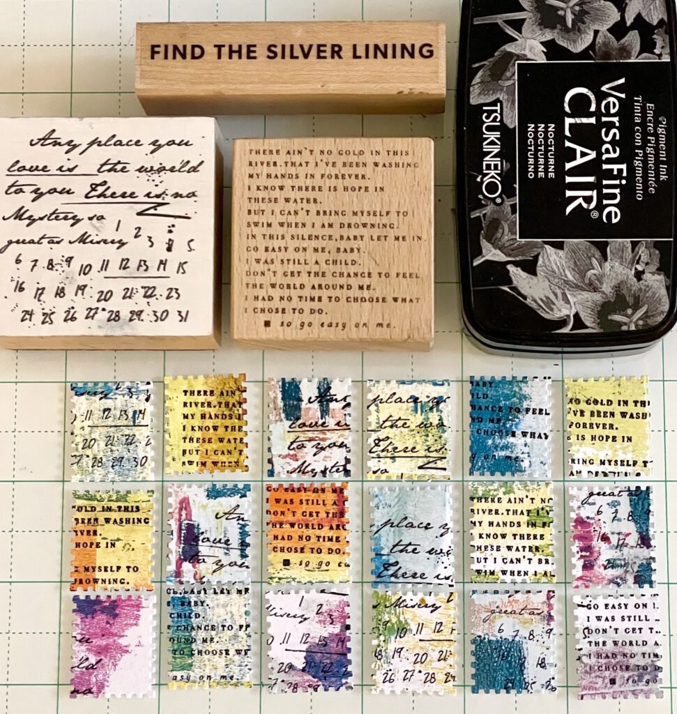 Briefmarken Stanzer Gelpress Papiere