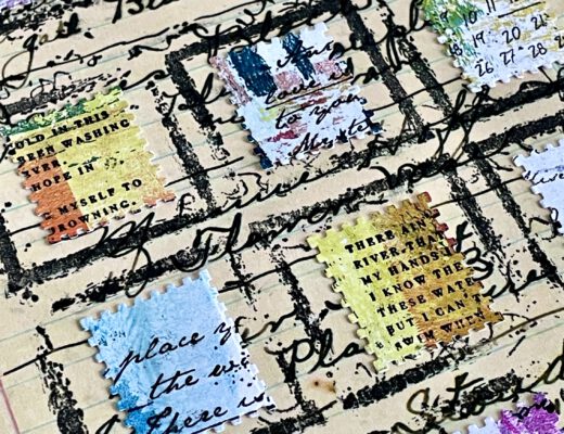 Briefmarken Art Journal Dina Wakley Vintage Ledger Journal