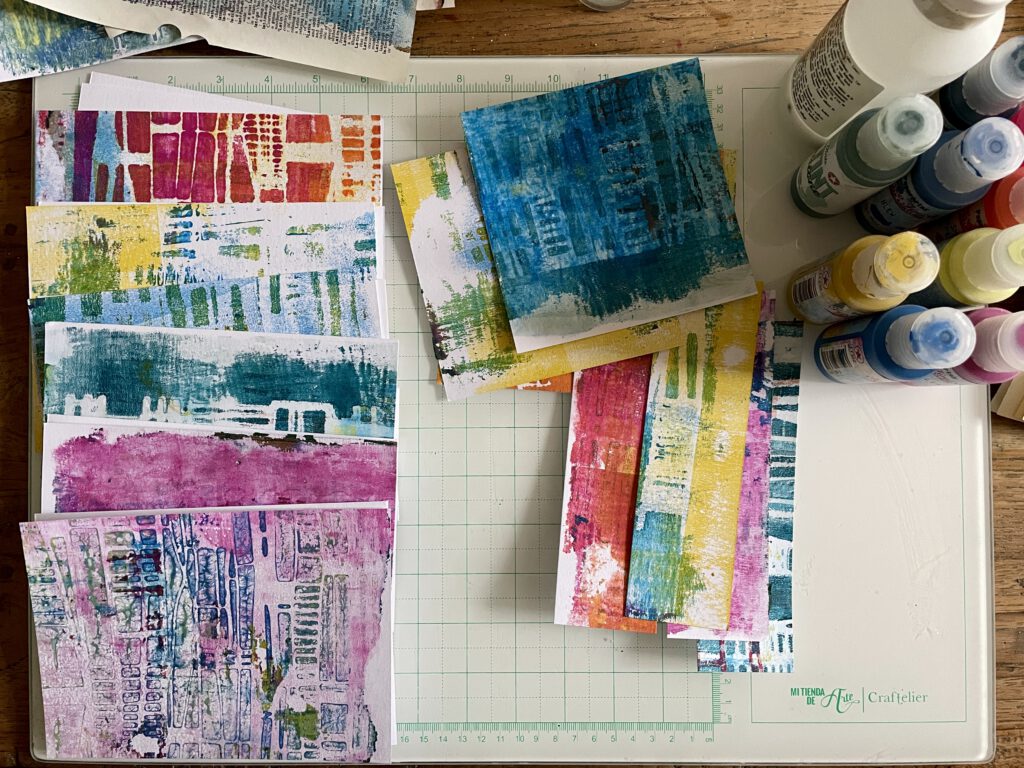 Vorbereitungen Mixed Media Gelpress Workshop Februar 2026