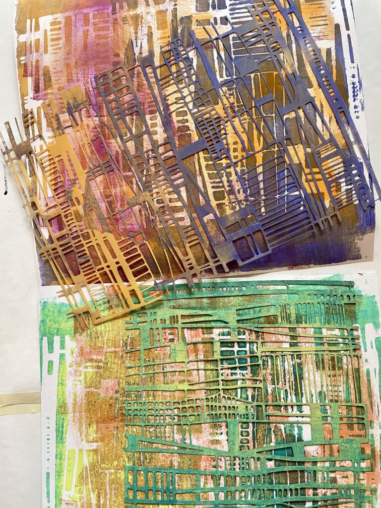 Schablonen Gelpress Druck