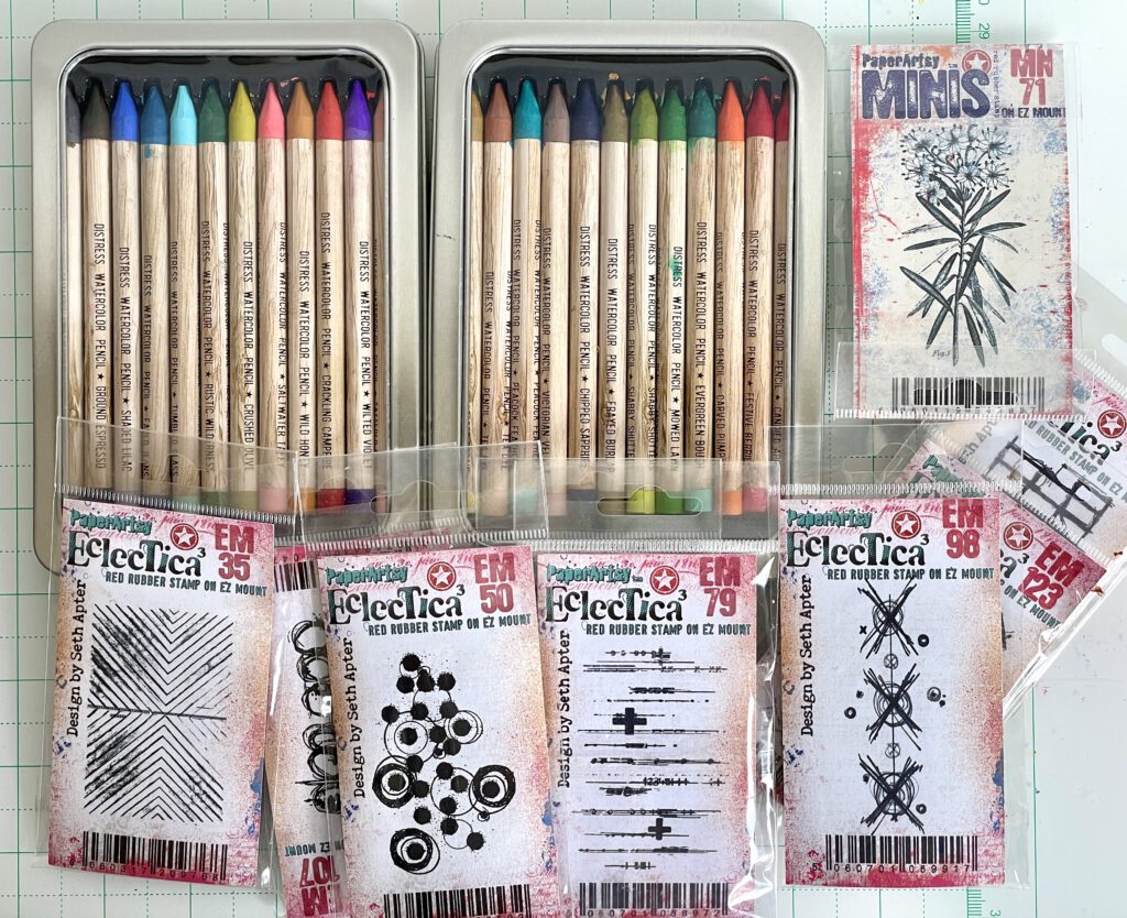 Stempeln mit Distress Ink Aquarellstiften