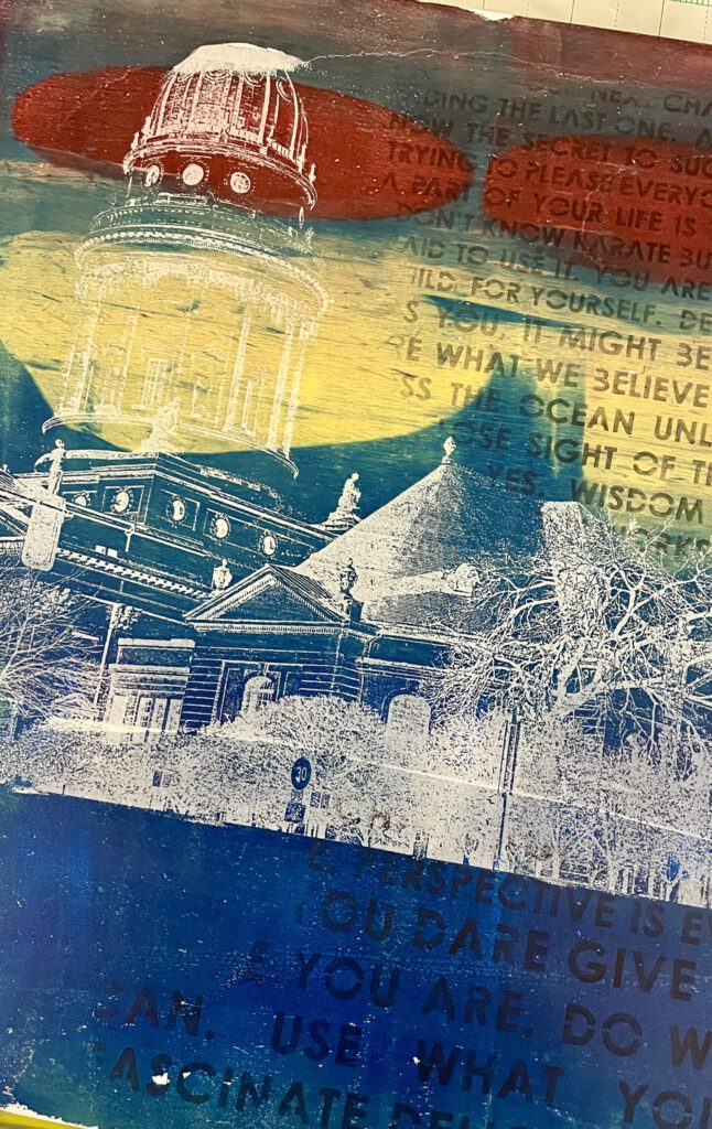 Gelli Print Transfer weiß