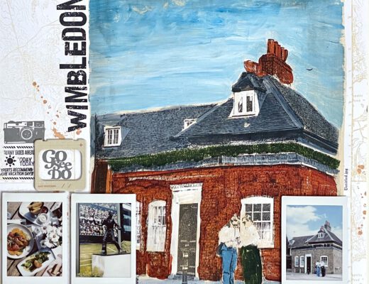 Gelli Print Transfer Scrapbooking Layout