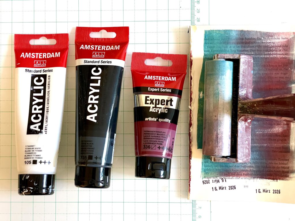 Gelli Print Transfer Technik welche Farben