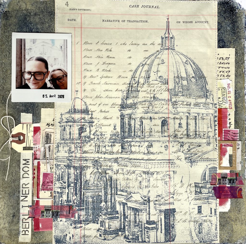 Gelli Plate Foto-Transfer Scrapbooking Layout