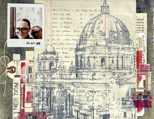 Gelli Plate Foto-Transfer Scrapbooking Layout