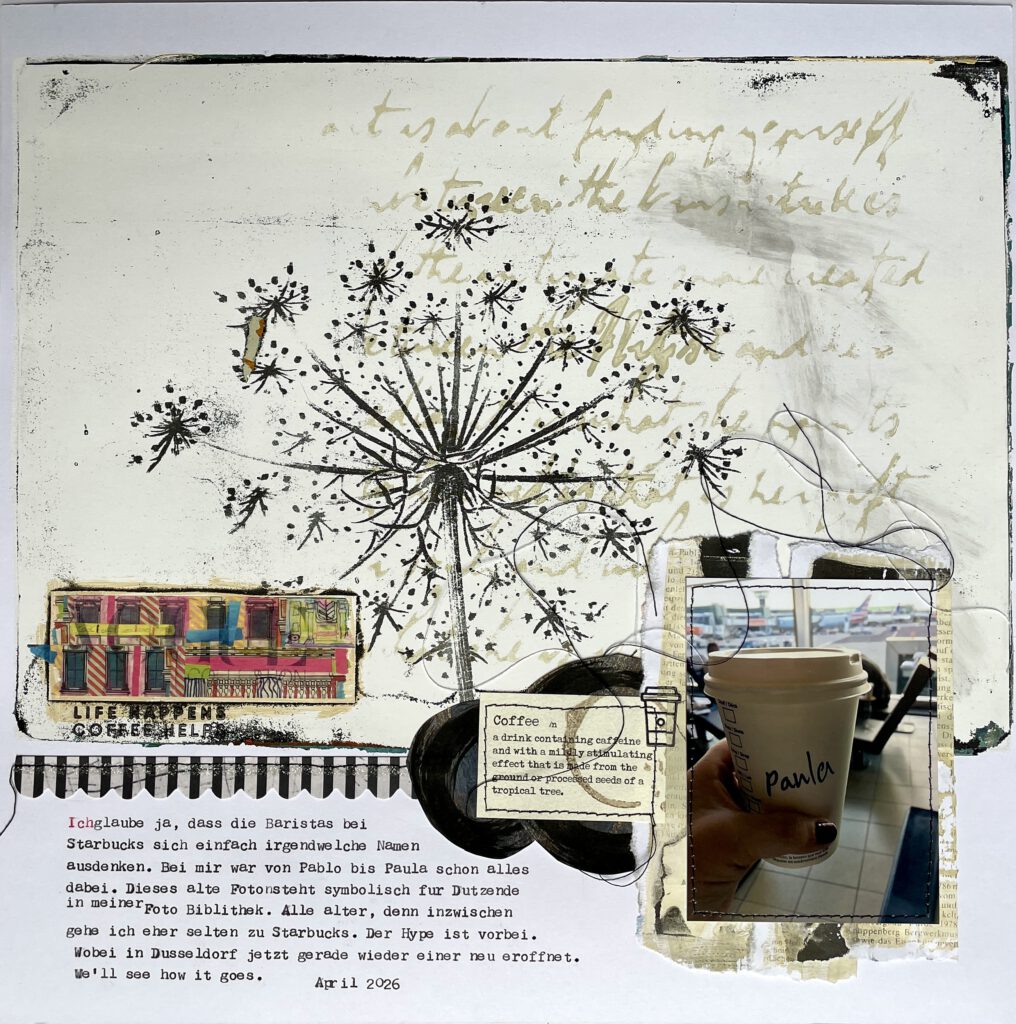 Gelli Plate Foto-Transfer Workshop Scrapbooking Layout