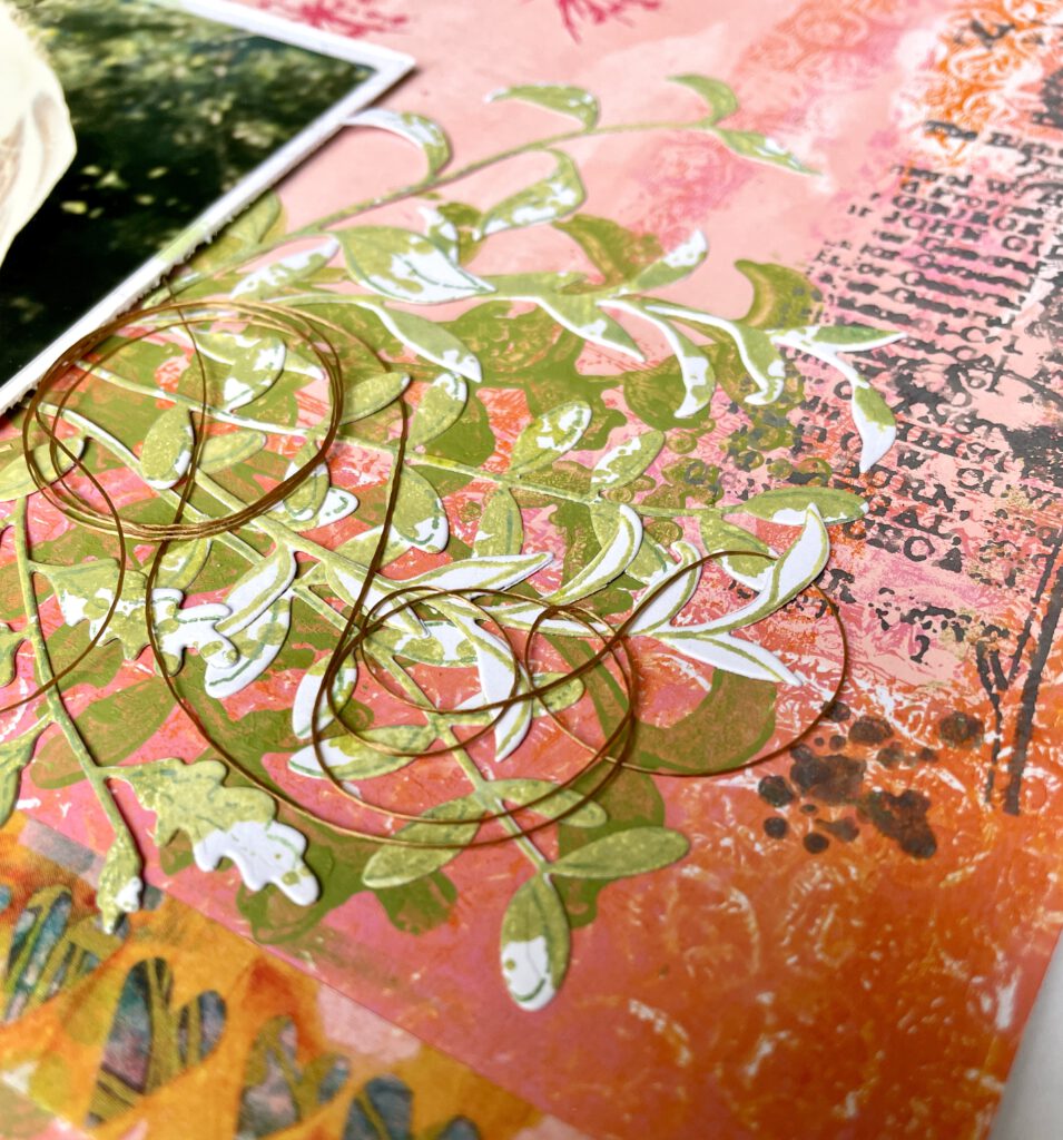 Gelli Plate Foto-Transfer Scrapbooking Layout Details