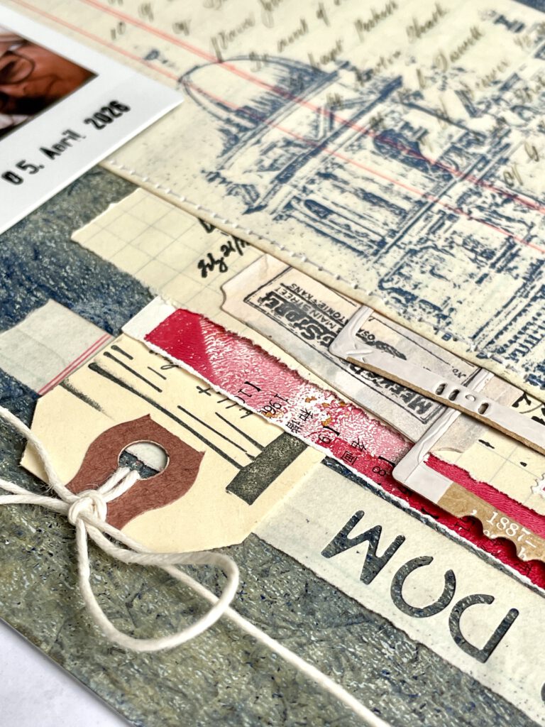 Gelli Plate Foto-Transfer Scrapbooking Layout Details