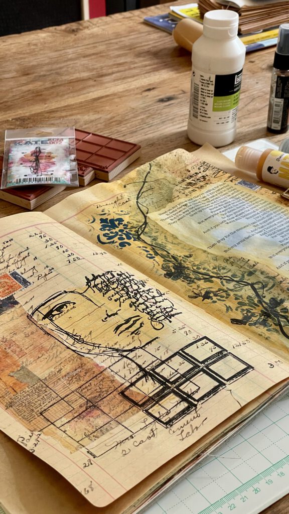 Art Journaling im Dina Wakly MEdia Ledger Journal