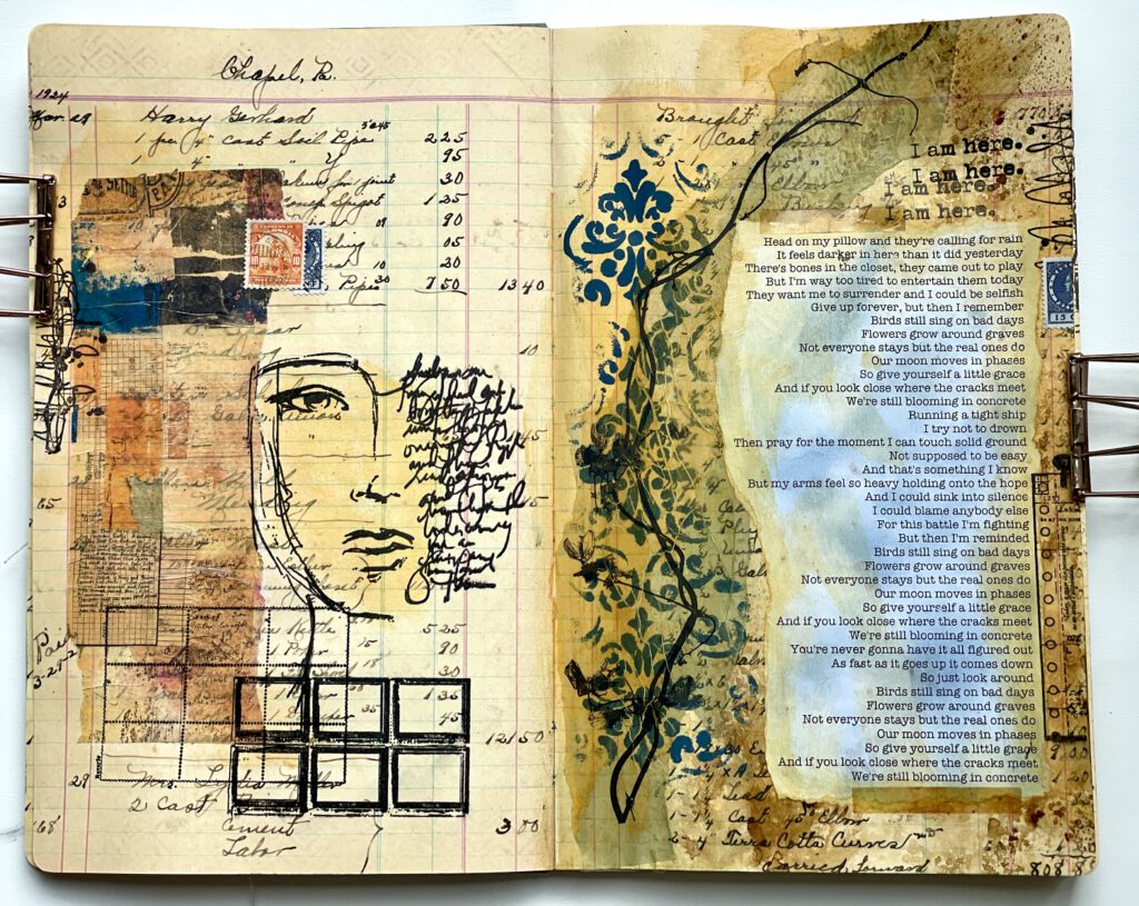 Art Journaling im Dina Wakly MEdia Ledger Journal